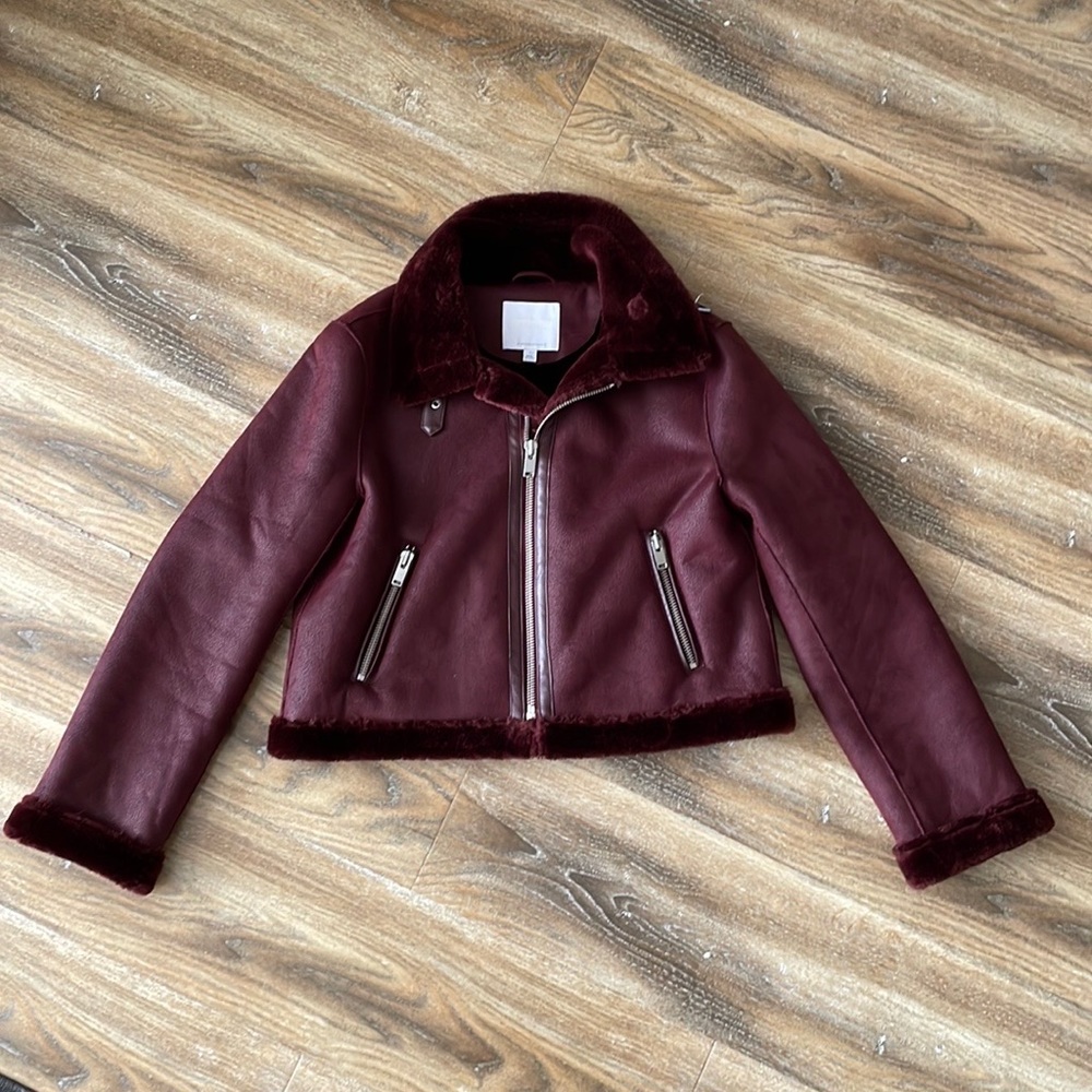 Anthropologie ett:wa Faux-Suede Moto Jacket